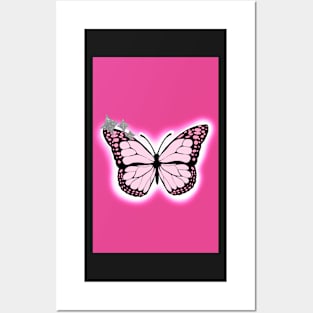 Neon butterfly aesthetic Posters and Art